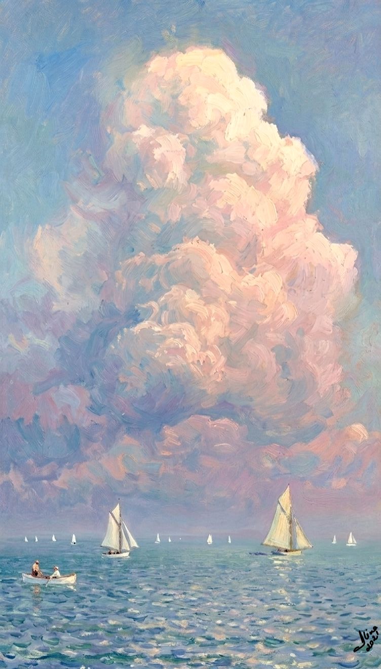 ArteDiAlina.com painting: Clouds are water suspended in the air